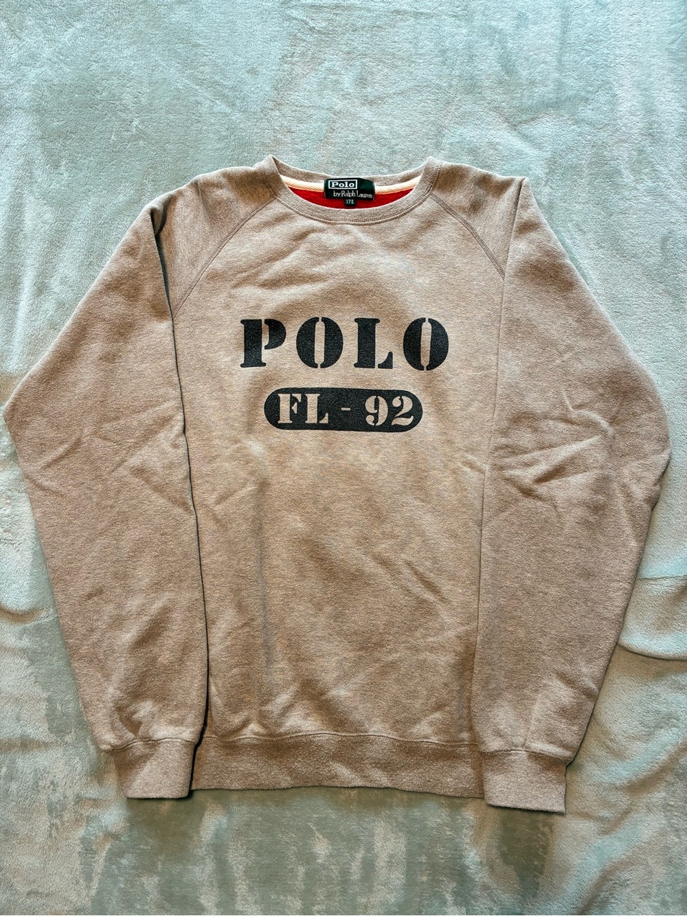 Polo by Ralph Lauren Tan Crewneck Sweatshirt with Black Logo